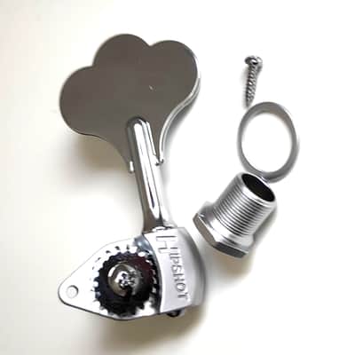 1 Hipshot RIGHT side Chrome Licensed Ultralight Bass Tuner 14mm 3/8 Clover image 2