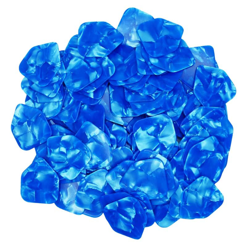 Exotic Plectrums Celluloid Light Blue Pearl Guitar Or Bass Pick - 0.96 mm Heavy Gauge - 330 Medium Home Plate Shape - 100 Pack image 1