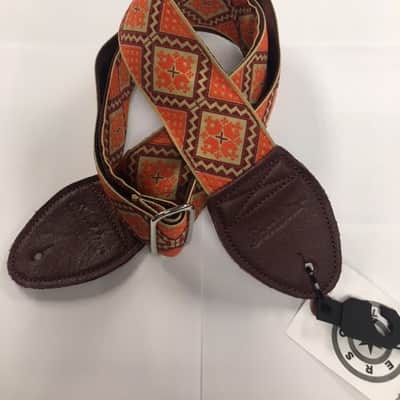 Souldier Rustic Burgundy Orange Guitar Strap with Burgundy Ends *Free Shipping in the USA* image 1