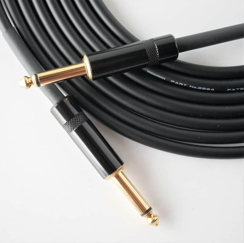 JS 20 ft NEW Inst Cable Mogami 2524,Rean Black Gold Plugs image 1