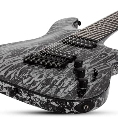 Schecter 1462 C-7 Multiscale Silver Mountain 7-String Electric Guitar image 3