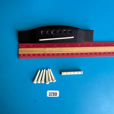 SQUIER Acoustic 093-0300-021 Guitar Part: Bridge w/Saddle Pins and Nut [Lot] image 9
