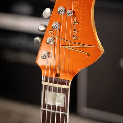 Novo Custom Shop Serus J Baritone Electric Guitar - Candy Apple Orange over 64 3-Tone Burst with Gig Bag image 5