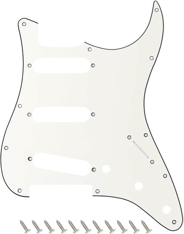 3 Ply Strat Pickguard 11-Hole Electric Guitar Pickguard Scratch Plate for Style Standard Stratocaster Vintage White image 1