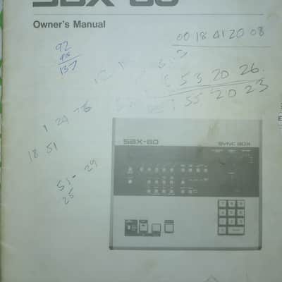 Owner's Manual for Roland SBX-80 Sync Box MIDI SMPTE 1984 image 1