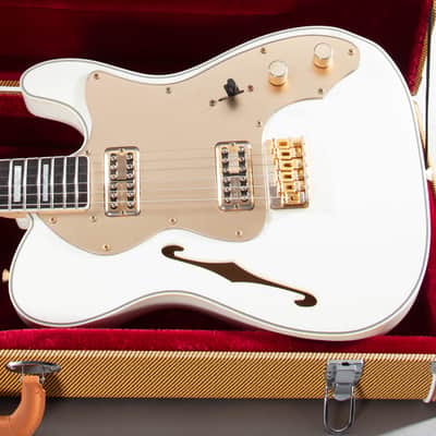 2012 Fender MIJ TN72G Thinline Super Deluxe Telecaster Olympic White Gold Hardware Japan w/ HSC Bild 1