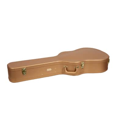 Crossrock Designer Series- Universal Wooden Case for Gibson Acoustic J45, Martin Dreadnought Guitars- Security Lock, Metal Feet, Storage Space- Luxury Gold image 4