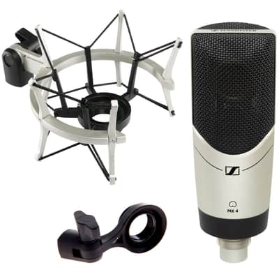Sennheiser MK4 Set Cardioid Condenser Large Diaphragm Microphone With MKS4 Shockmount image 1