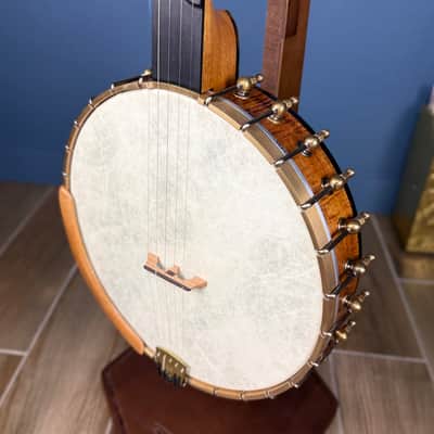 Limited Edition Ome Jasmine 12" 5-String Curly Maple Banjo with Mahogany Neck & Rolled Brass Tone Ring (only 25 made) image 9
