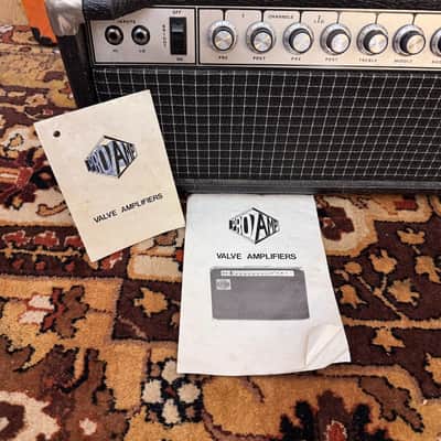 Vintage 1981 ProAmp Ltd 60w 6L6 Valve Guitar Amplifier Head w Pedal Manual 1980s image 2