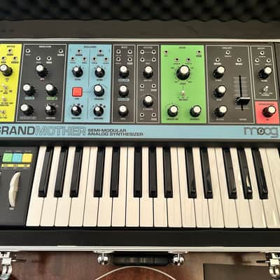 Moog Grandmother 32-Key Semi-Modular Analog Synthesizer with Case2018 - Present - Black / Multi-Colored Panel