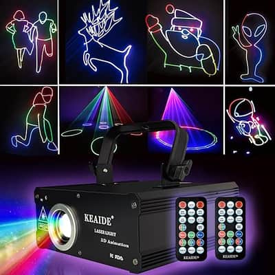 New Laser Lights For Party - Sound Activated, Dmx512, Laser Light Show, 3D Animation, Beam Effect Scan - Professional Stage Lazer Light With Remote Control, Perfect For Disco Karaoke Ktv Bar image 1