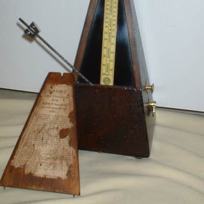 Antique Wood Bell Metronome de Maelzel by Seth Thomas Clocks Dark Walnut, Fully Restored, Brass Trim image 6