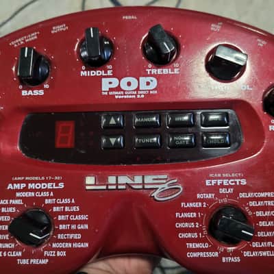 Line 6 POD 2.0 Multi-Effect and Amp Modeler 2000 - 2002 - Red image 1