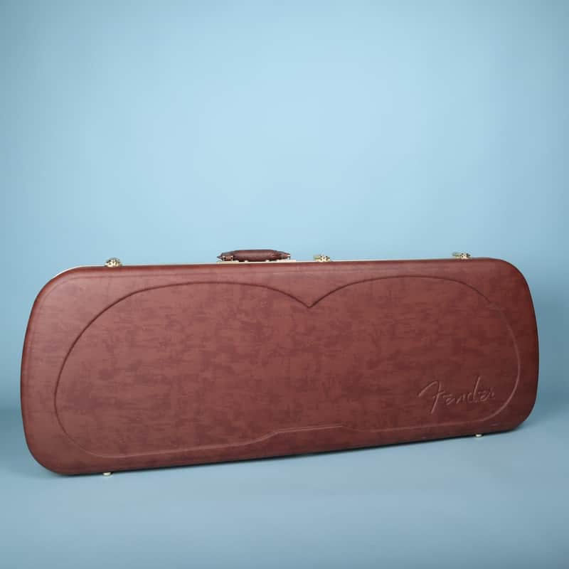 Fender Eyeglass Case Wood Case for Jazzmaster & Jaguar Brown Orange image 1