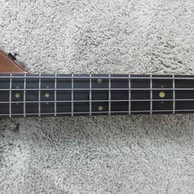 Vintage 1980s Austin Hatchet Wedge Travel Bass Guitar Natural Stained Body Rare image 6
