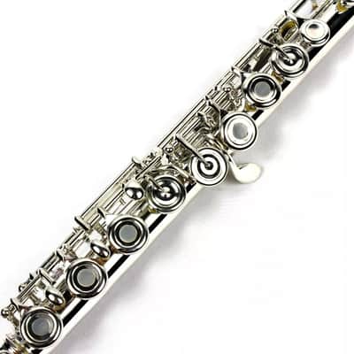 Solid Silver Head Joint Open Hole Flute with Italian Pisoni Pads – 17 Keys, Key of C, B Foot Joint image 3