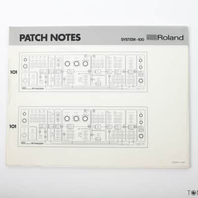ROLAND SYSTEM 100 MODEL 101 PATCH NOTES BOOK model sheets VINTAGE SYNTH DEALER 2 image 1