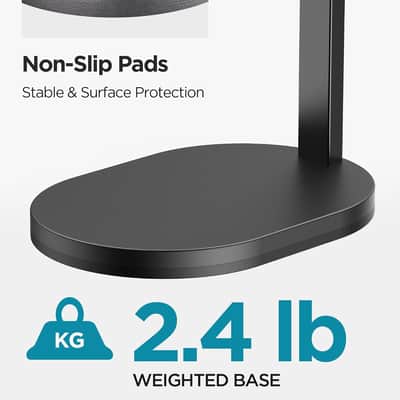 Studio Mic Stand, Max Load 2.64 Lb Microphone Arm Desk Mount Desktop Microphone Stand For Fifine Am8 K669B Quadcast Solocast At2020, Webcams Cameras, Black image 3