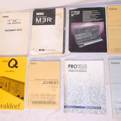 10 Vintage 1980's Synthesizer Owners Manuals * Roland Yamaha KORG EMU MOOG WALDORF