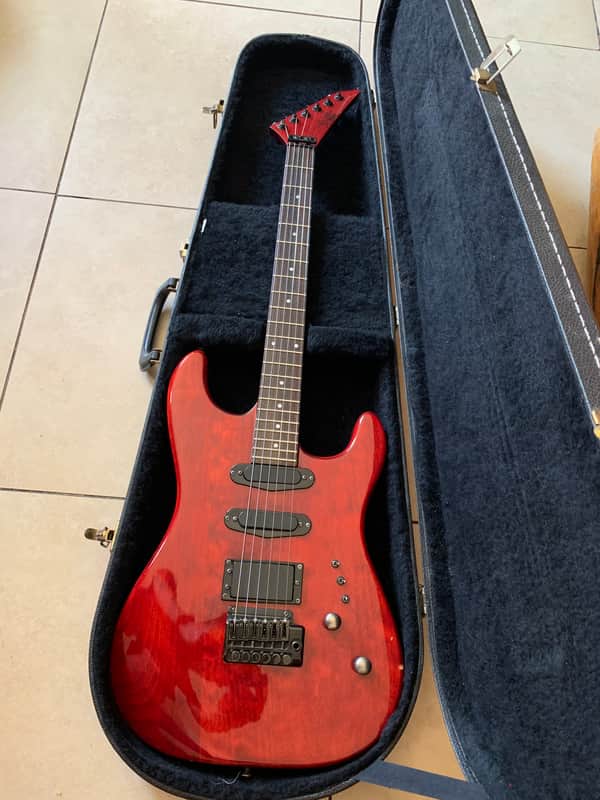 Schecter Genesis 80’s Vintage Super Strat electric guitar Set Neck HSS with case - Red image 1