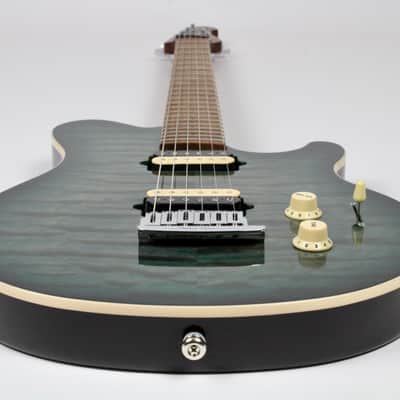 Ernie Ball Music Man Axis Super Sport HH Tremolo Roasted Maple Neck 2021 Yucatan Blue Quilt w/OHSC image 5