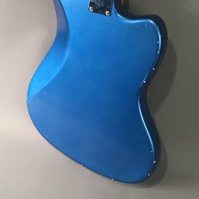 LEFTY! Boutique Musikraft Jaguar Custom Lake Placid Blue Nitro Relic Guitar JG65 24” Short Scale Hardtail Jaguar HSC image 6