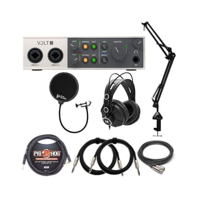 Universal Audio VOLT-2 USB Audio Interface with Headphones, Boom Arm, Pop Filter, and Cables image 8