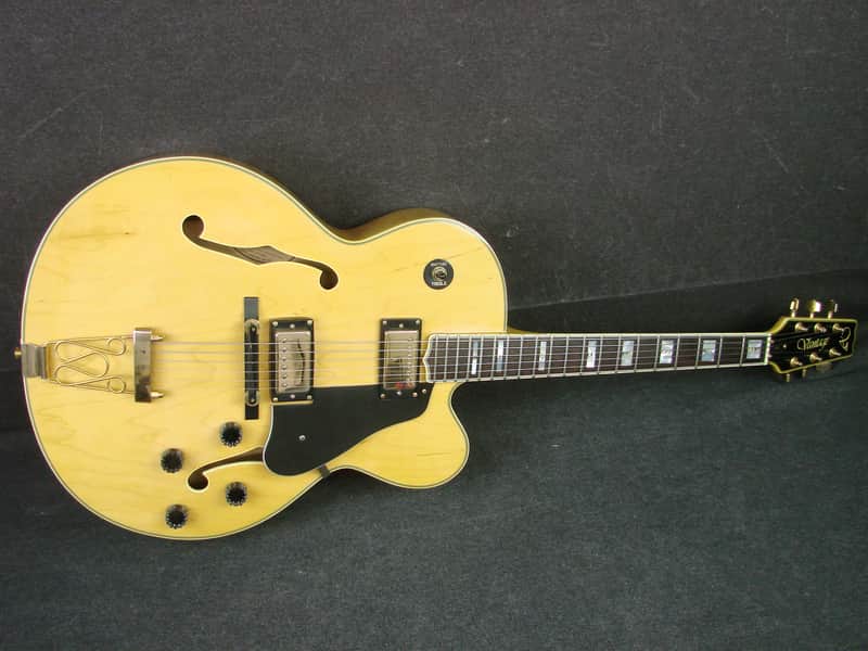 Vantage Model 655 Hollowbody Archtop Natural Finish Electric | Reverb