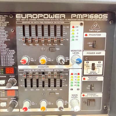 Behringer EUROPOWER PMP1680S 10-Channel 1600-Watt Powered Mixer 2013 image 2