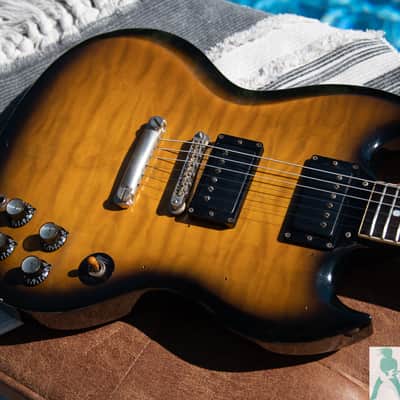 Greco SS-90 - Brown Sunburst - Killer SG w Quilt Flamed Top/Back - Made in Japan - Pro Set Up w Perfect Frets/Action/Intonation! image 7