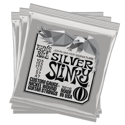Ernie Ball John Mayer Silver Slinky Electric Guitar Strings 3-Pack Tin 10.5-47 Gauge image 4
