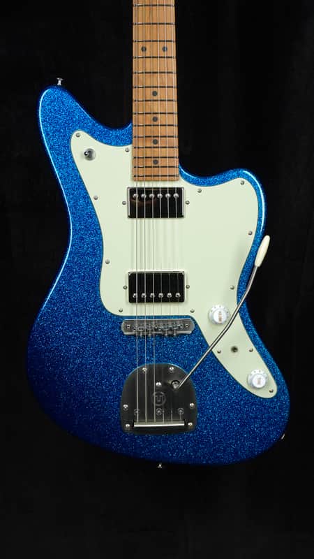 Suhr Custom Classic JM in Blue Sparkle with Mastery Bridge and Vibrato image 1
