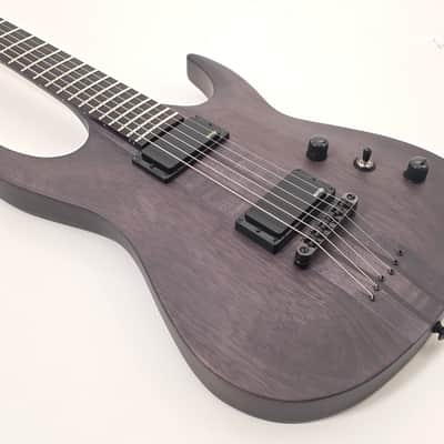 Agile 6 String 30" Scale Baritone Electric Guitar Septor Pro 630 EB EMG Charcoal image 4