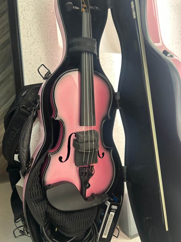Glasser Carbon Composite 4/4 violin outfit Pink great shape image 1