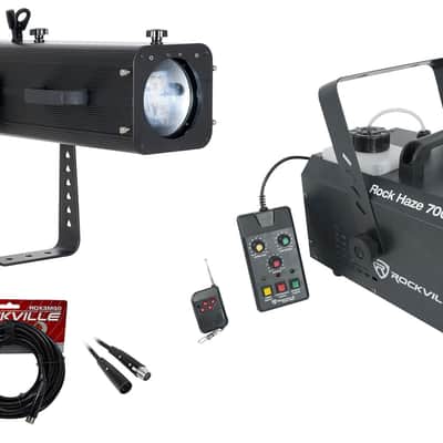 American DJ ADJ FS3000LED RF Follow Spot Light w/GOBO Slot+Haze Machine+Cables image 1