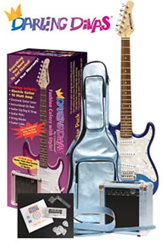 Darling Divas Electric Guitar Package | includes amp and case | Mystical Blue image 1