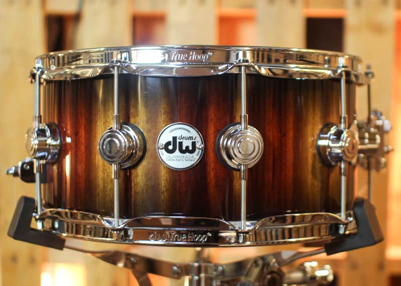 DW 6.5x14 Collector's Maple Purplecore Candy Black Burst over Candy Stripe Padauk Snare Drum - SO#1444622 image 1