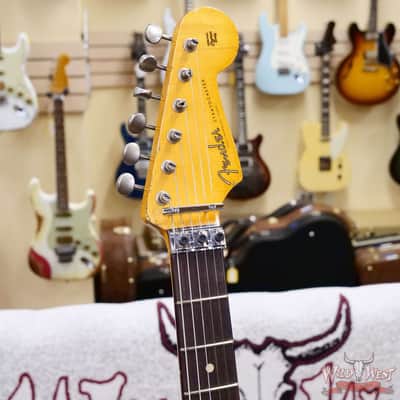 Fender Custom Shop Wild West White Lightning Stratocaster HSS Floyd Rose Rosewood Fingerboard 22 Frets Heavy Relic Lake Placid Blue 7.70 LBS image 7