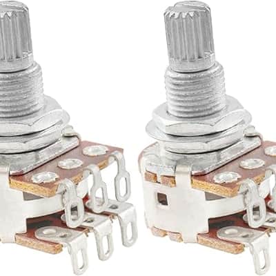 Pro Aluminium Mini Metric Sized Blend Pots Dual Balance Potentiometers with Center Detent for Guitar (Set of 2) image 1
