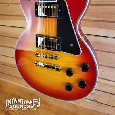 Epiphone Les Paul Custom Figured with Epiphone Premium Gig Bag - Heritage Cherry Sunburst image 3
