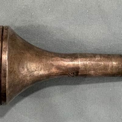 Pan American Small bore jazz trombone Likely 1917 - Silver plate brass, gold washed bell image 6