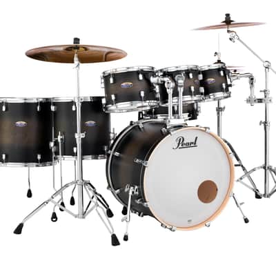 Pearl Decade Maple Satin Black Burst Kit 22/8/10/12/14/16/14 7pc Drum Shell Pack | Authorized Dealer image 1