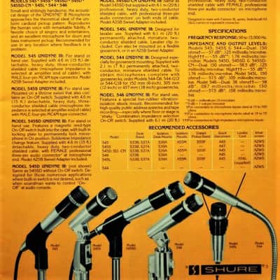 Immagine Vintage 1960's Shure 545 / 545SD / 545SD-LC Switchable Cardioid Dynamic Microphone Low Z w accessories SM57 Led Zeppelin - 2