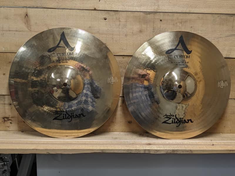 Zildjian 14" A Custom Hi-Hat Cymbals (Pair) 1991 - Present - Brilliant image 1