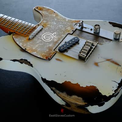 Fender Telecaster American Deluxe 60th Anniversary Series White over Sunburst Aged Heavy Relic Rare image 7