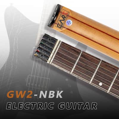 Eart GW2 Headless Electric Guitar, Right Handed, Roasted Ash+Poplar Burl Body, 24 Stainless Steel Frets image 4