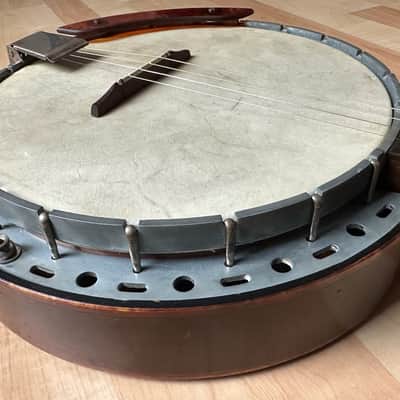 1940's U.S. Kay 4-string Tenor Banjo Patriotic WW2 + Original Case image 7