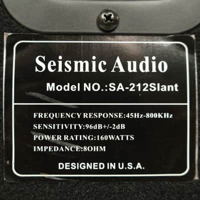 Seismic Audio SA-212Slant 2x12 Electric Guitar Speaker Cabinet, 160W, 8-Ohm image 9
