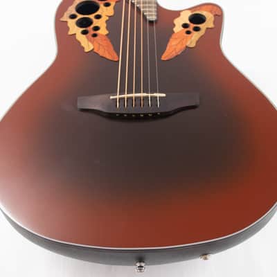 Ovation Celebrity Elite CE44-RRB Mid-depth Acoustic-electric Guitar - Reverse Red Burst image 2